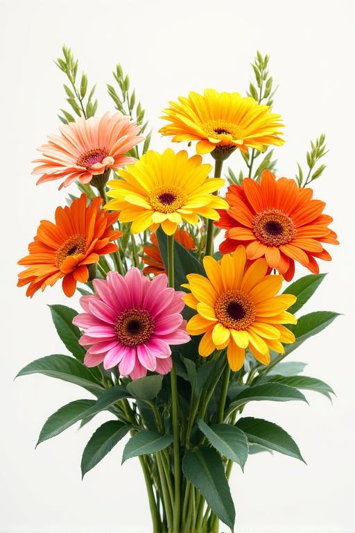 A vibrant bouquet of mixed summer flowers